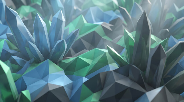 Abstract geometric pattern with sharp crystal shapes for design