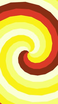Motion hypno 4k Vertical Vibrant Swirl Abstract Background Yellow Red Brown Stripes Hypnotic Spiral Pattern Design suitable for designs posters and di