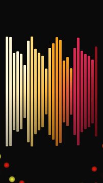 Motion audio bars 4k Vertical Abstract lines animation background with gradient colors and motion effect on black suitable for nature themed design pr
