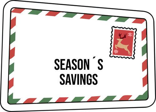 Season&rsquo;s Savings Christmas Postcard Promotional Card