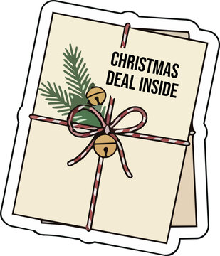 Christmas Deal Inside Cards Tied with String and Jingle Bells