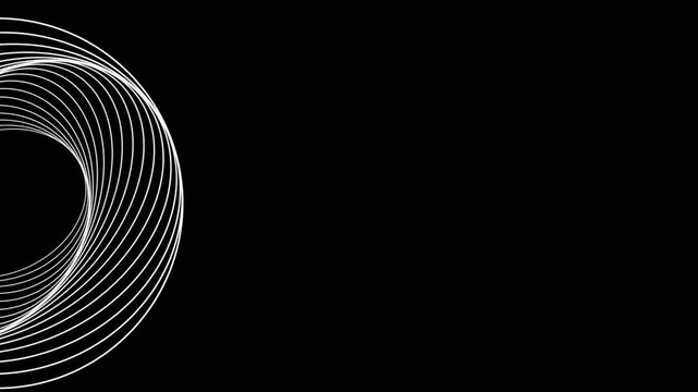 Minimalist background with rotating white concentric circles on a black surface circle rings abstract minimal