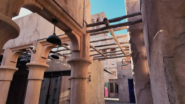 Old Arab-style houses reflecting Dubai&rsquo;s rich architectural heritage
