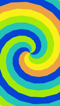 Motion hypno 4k Vertical Vibrant Swirling Rainbow Spiral Abstract Background Animation Graphic Design great for modern art projects or digital present