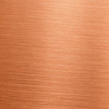 Brushed copper metal surface with fine parallel grain