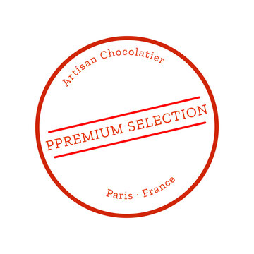 Premium selection chocolate stamp with artisan label