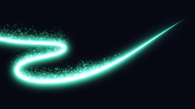 A deep, inky black environment is dominated by a vibrant, electric cyan light that flows like liquid energy across the canvas