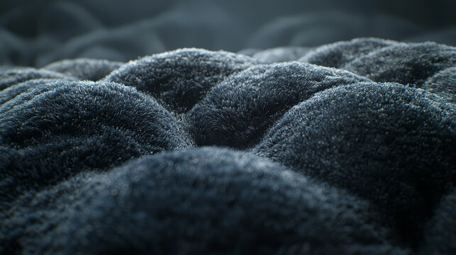 Soft velvet texture black surface macro shot hyper realistic abstract pattern detailed fiber smooth luxurious closeup gentle light creates calm and elegant atmosphere