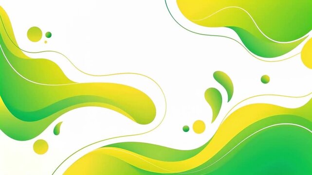 Dynamic green yellow abstract wave animation for earth day celebration