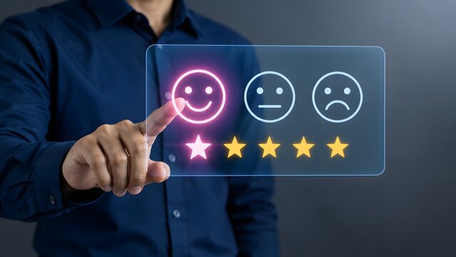 Analyzing customer satisfaction a digital interface for feedback collection and sentiment measurement utilizing star ratings and facial expressions