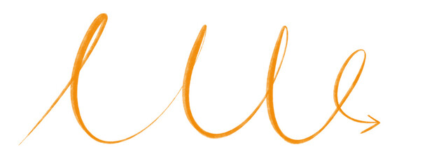 Fototapeta premium Golden scribble on transparent background