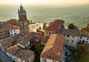 Naklejka premium View of La Morra in the Province of Cuneo, Piedmont, Italy