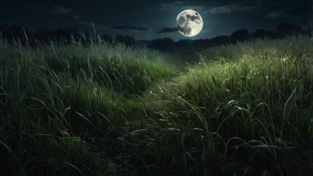full moon over the lake