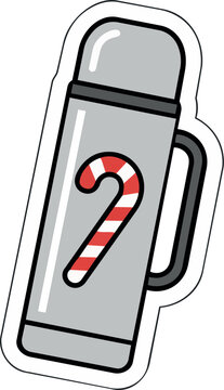 Christmas Thermos Gift Tag with Candy Cane
