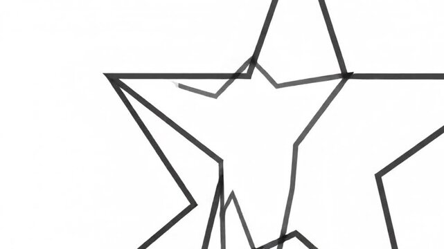 Simple black outline star shape isolated on a white background geometric icon minimalist