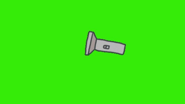 Flashlight Beam on Green Background