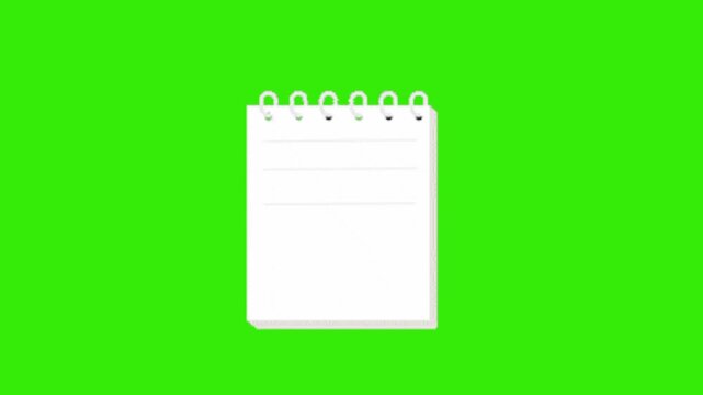 notebook with green screen background