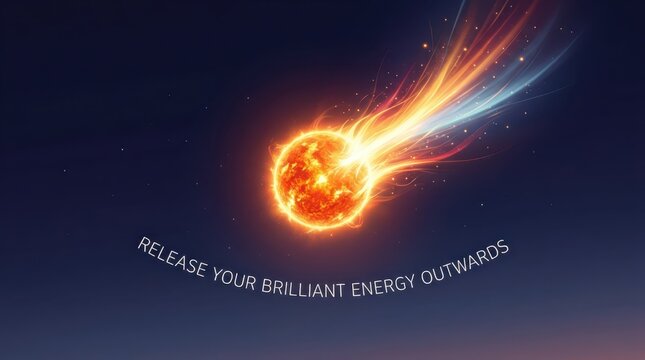 Fiery Sun Flare Exploding with Brilliant Energy Outwards in Dark Space