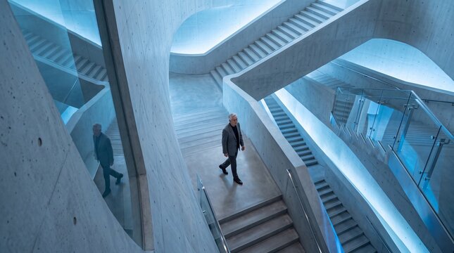 Business Professionals Navigating Modern Corporate Architecture