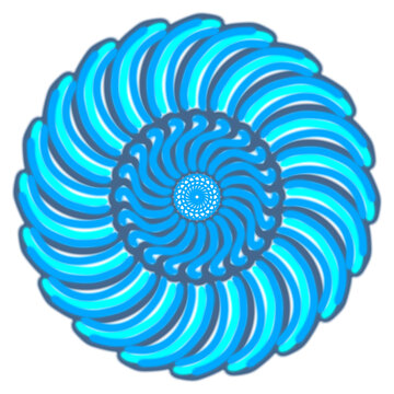 Abstract blue kaleidoscope mandala vector illustration, geometric circular pattern