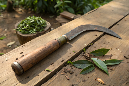 Vintage Bengali Kolom Da Tea Garden Tool from Sylhet Bangladesh Heritage