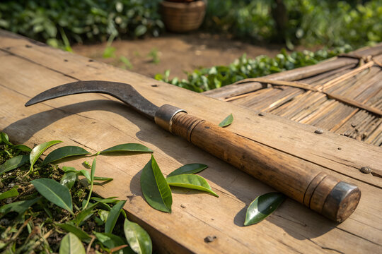 Vintage Bengali Kolom Da Tea Garden Tool from Sylhet Bangladesh Heritage