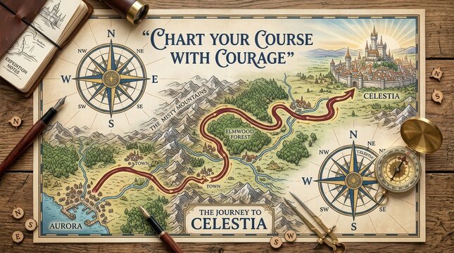 Fantasy Adventure Map: Chart Your Course with Courage to Celestia
