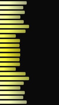 Motion audio bars 4k Vertical Abstract Yellow Gradient Bars Moving Vertically on Black Background Animated Motion Graphic Element suitable for tech pr