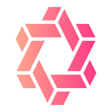 impossible hexagram gradient icon