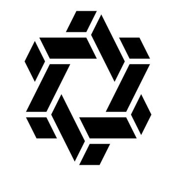 impossible hexagram glyph icon