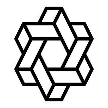 impossible hexagram line icon