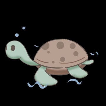 Cute Sea Turtle with Brown Patterned Shell Animation
