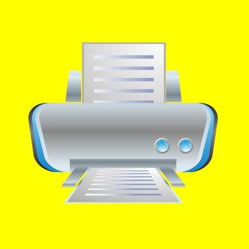 Modern printer with paper output for office workspace design