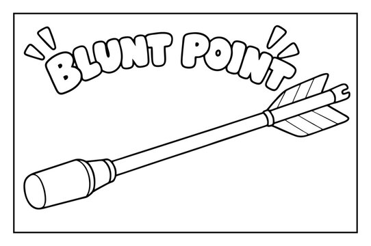 Blunt point arrow outline coloring page book illustration for children educational activity sheet