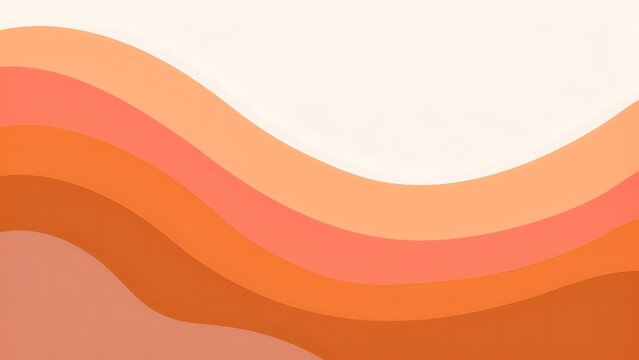 Retro orange wave pattern featuring layered warm earth tones and 1970s vintage aesthetic.