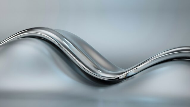 Liquid chrome wave abstract background with metallic silver reflective surface aesthetic.