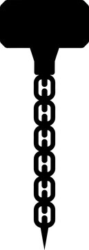 Black and white of a corkscrew, a wine bottle opener tool with a spiral worm and a t-shaped handle, isolated on a white background