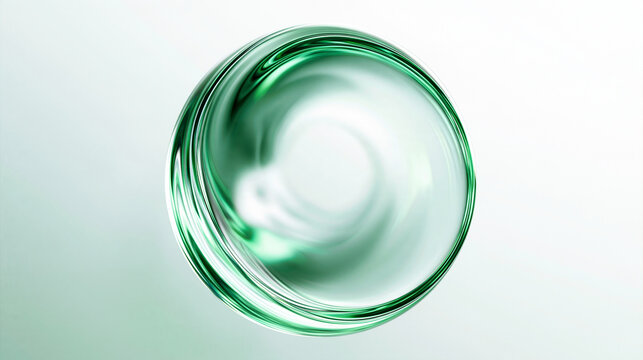 Abstract Green Liquid Gel Sphere for Skincare Concept