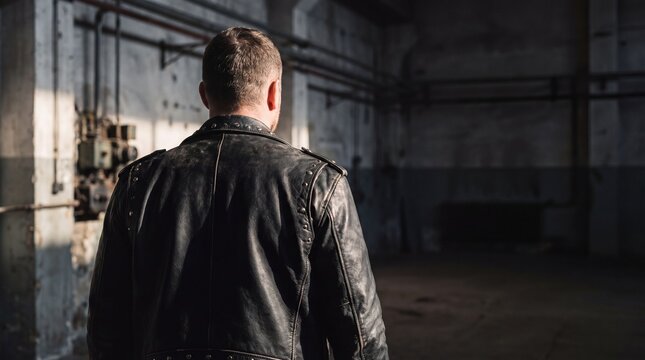 Rebellious Style in Leather Jacket for Editorial Fashion Hero