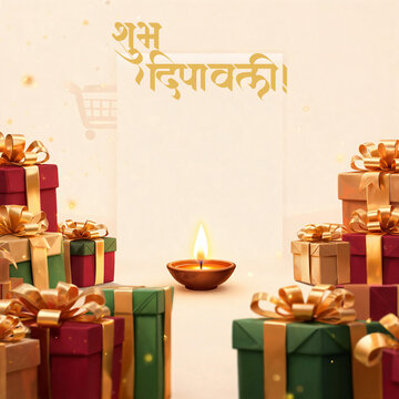 Diwali Gifts with Copy Space for Gifting Ecommerce Sale