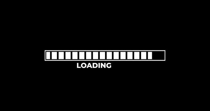 Charging loding bar concept on black background.Loading progress bar loading animation 4k