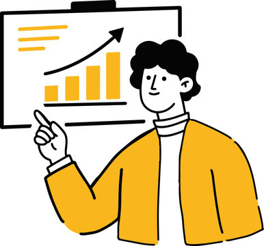 Business Presentation Growth Chart Illustration