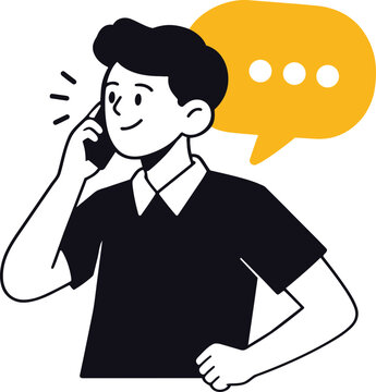 Business Phone Communication Illustration