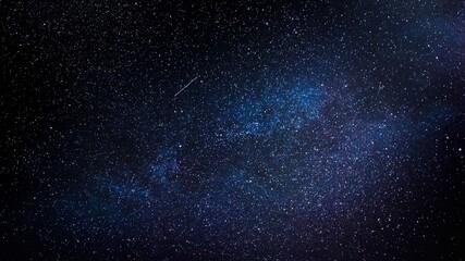 Milky Way and Shooting Star in Deep Starry Space © liangfu
