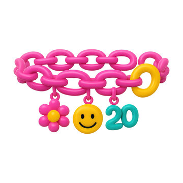 PNG Colorful charm bracelet design.