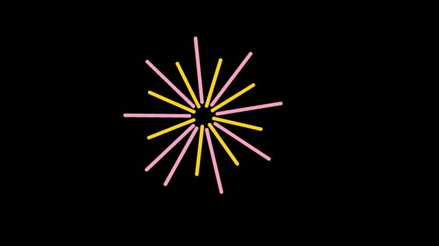 Hand drawn cartoon fireworks bursting seamless loop