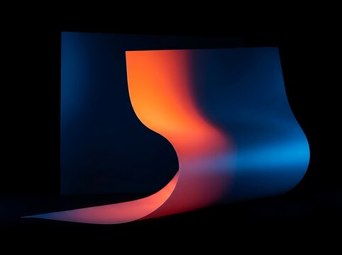 Vibrant gradient colored abstract background with curved lines