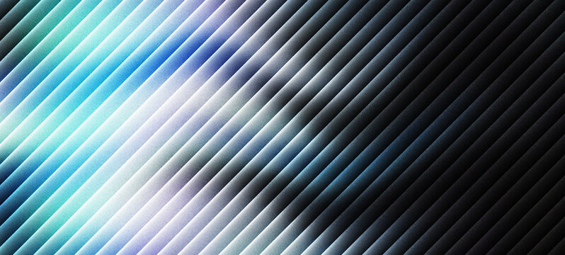 Abstract background with diagonal lines and glowing blue light effect, modern geometric texture with gradient transition from bright to dark