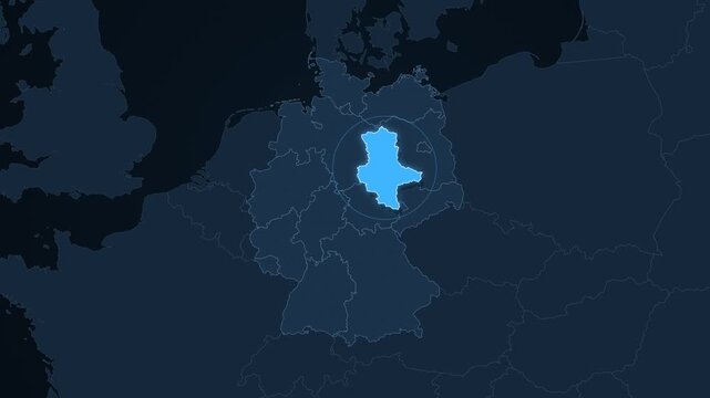Saxony-Anhalt highlighted on a map of Germany