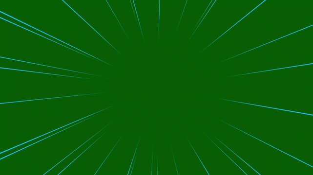 Fast zoom blue lines motion background, comic book style speed burst on green backdrop, Abstract Manga Speed Lines zoom anime speed lines overlay animation, Anime zoom speed lines animation.4k video